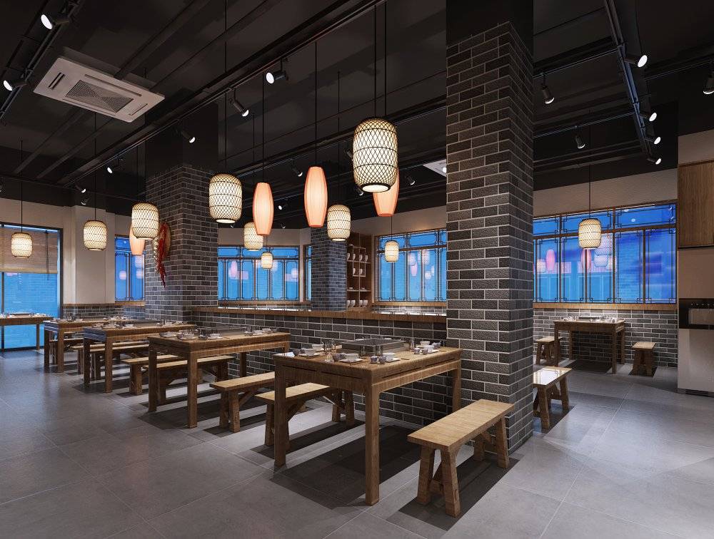 小火鍋店裝修效果圖，火鍋店裝修效果圖
