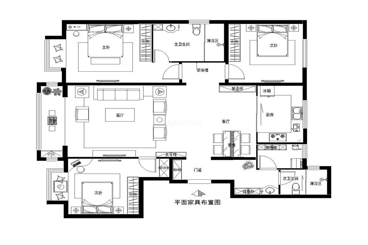 70兩房一廳裝修效果圖，70平兩室一廳裝修圖